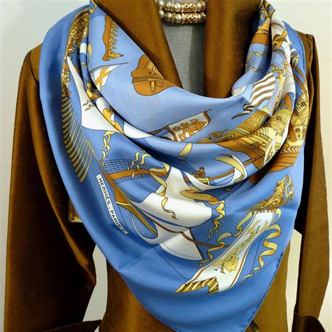 foulard cashmere hermes blue|Hermes scarf value.